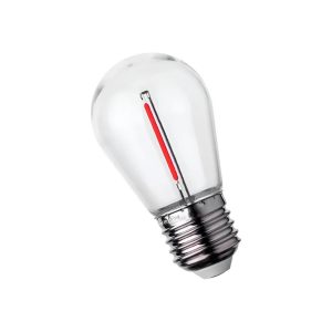 Lampara Led Gota Interelec 1w Filamento E27 S14 Guirnalda Rojo 404516