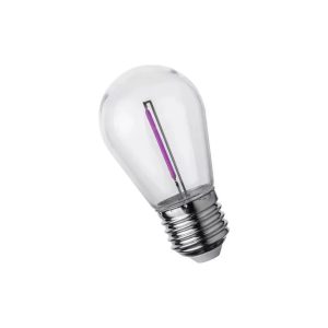 Lampara Led Gota Interelec 1w Filamento E27 S14 Guirnalda Violeta 404514