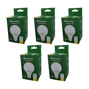 Lampara Led Globo Interelec Calida G95 15w E27 Pack X 5 Unidades 404050