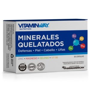 Minerales Quelatados Zinc Magnesio Selenio B6 Vitamin Way 30